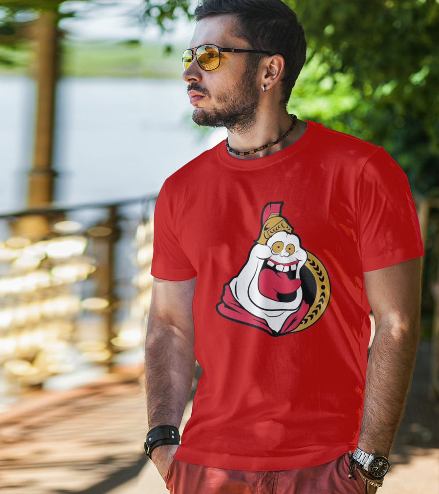 Ottawa Slimers Ghost Glowing Roman Hockey T-Shirt