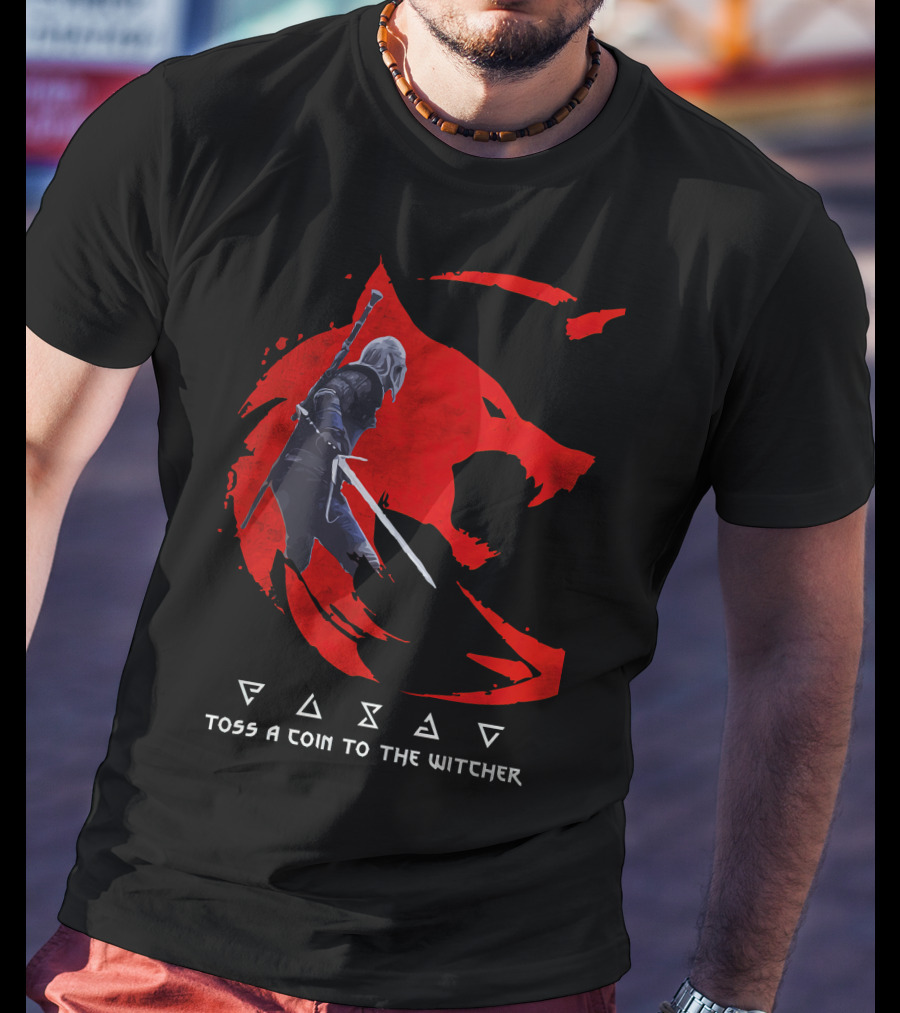 Toss A Coin To The Witcher 3 Red Wolf Wild Hunt Geralt Of Rivia T-Shirt