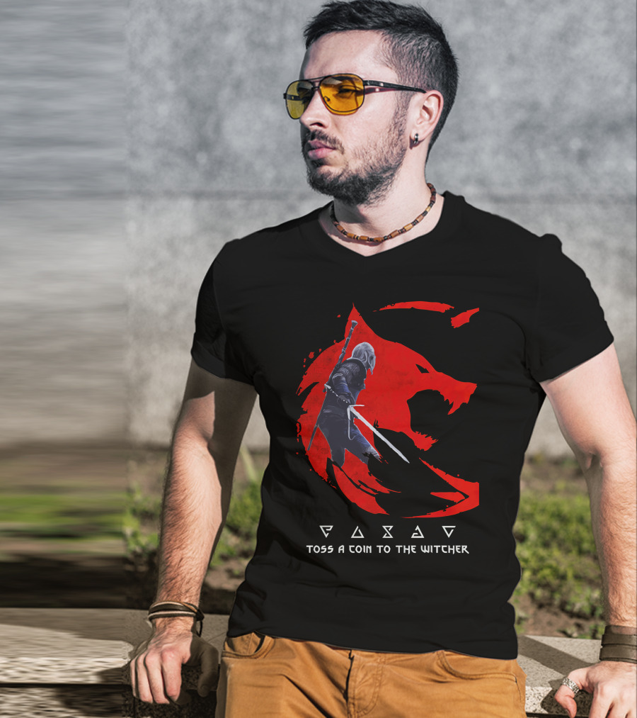 Toss A Coin To The Witcher 3 Red Wolf Wild Hunt Geralt Of Rivia T-Shirt