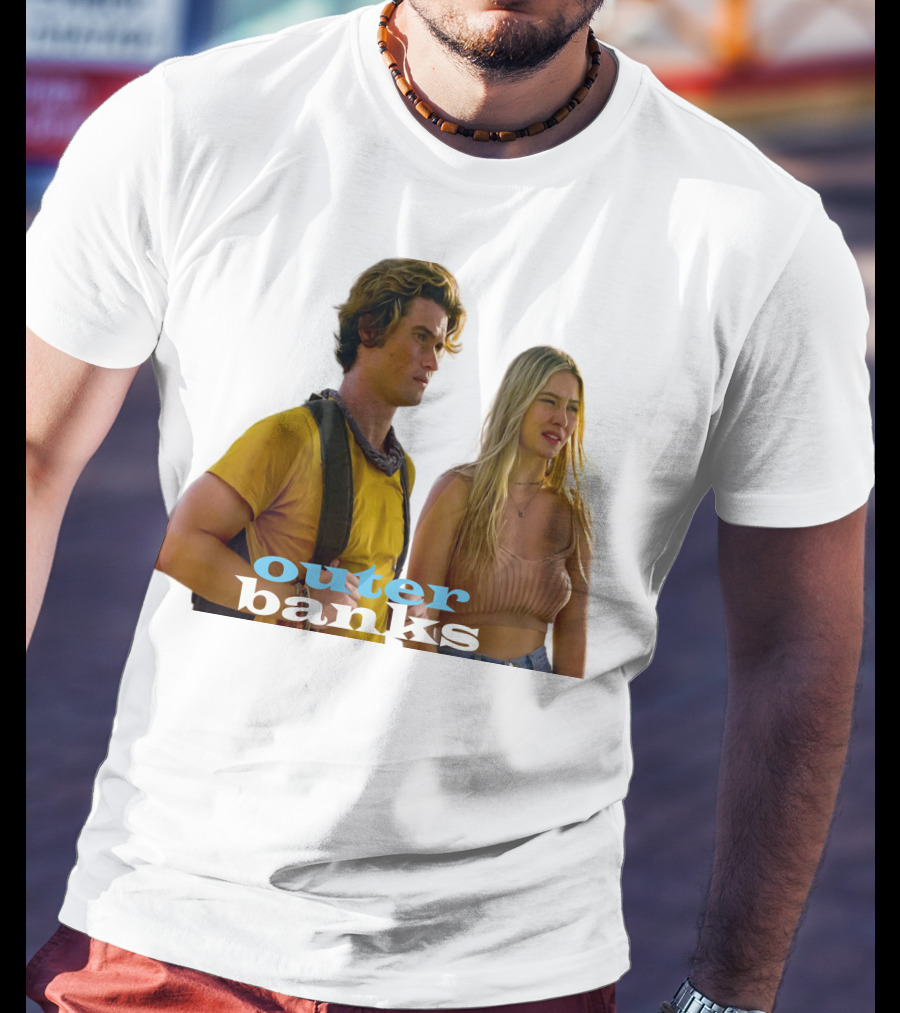 Outer Banks TV Show Characters On Beach Adventure Scene T-Shirt