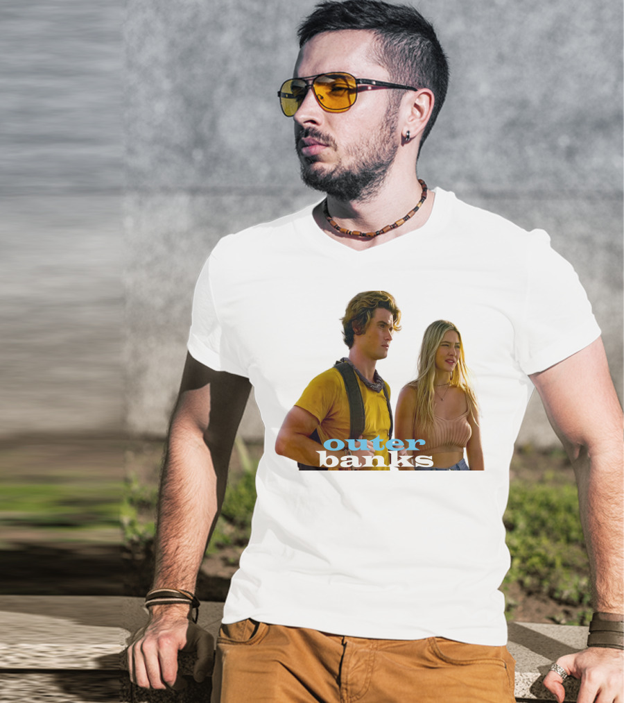 Outer Banks TV Show Characters On Beach Adventure Scene T-Shirt