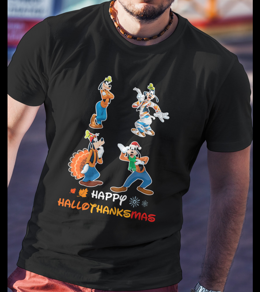 Goofy Happy HalloThanksMas Festive T-Shirt