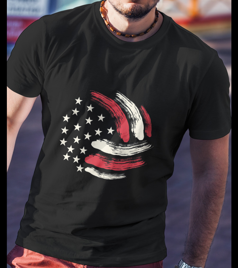 American Flag Patriotic Volleyball Team T-Shirt