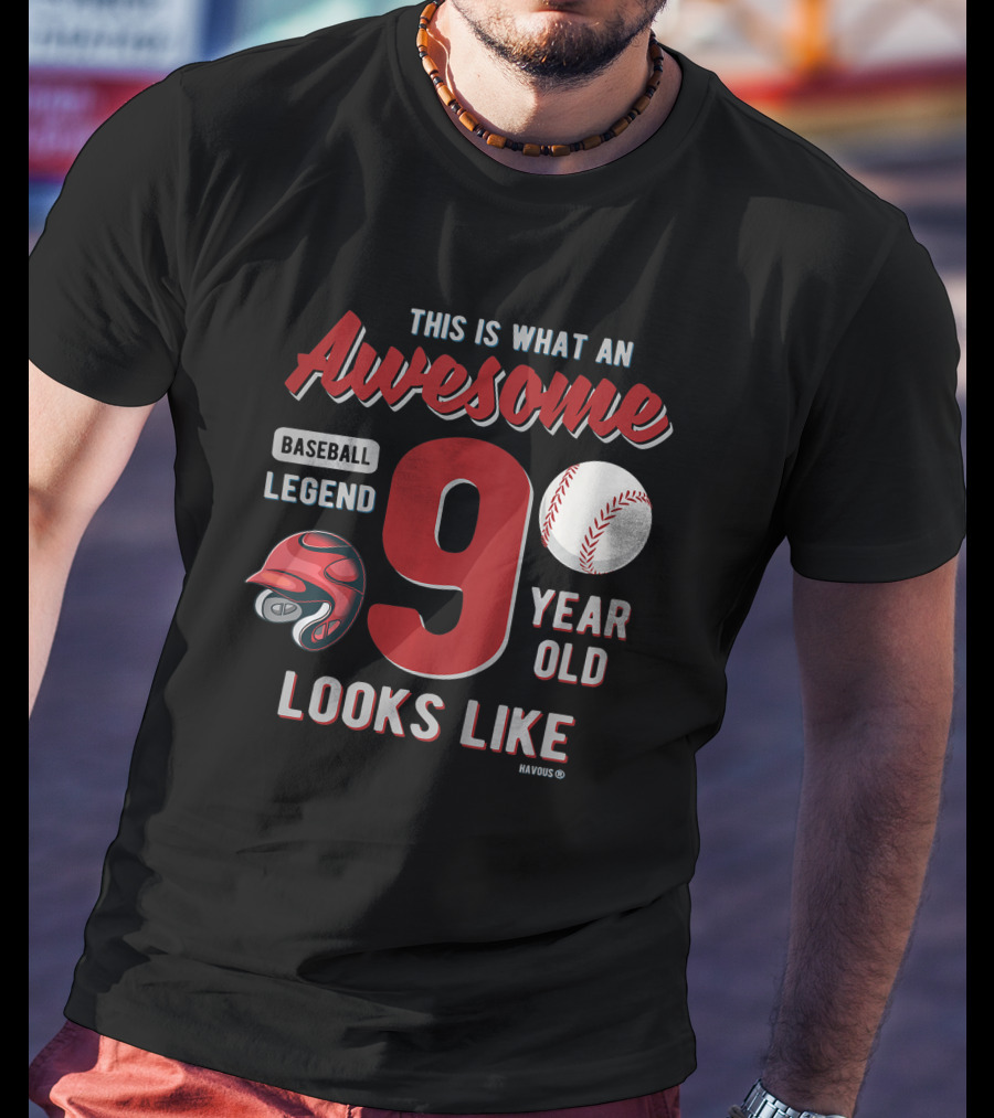 This Is What An Awesome Baseball Legend 9 Year Old Looks Like T-Shirt