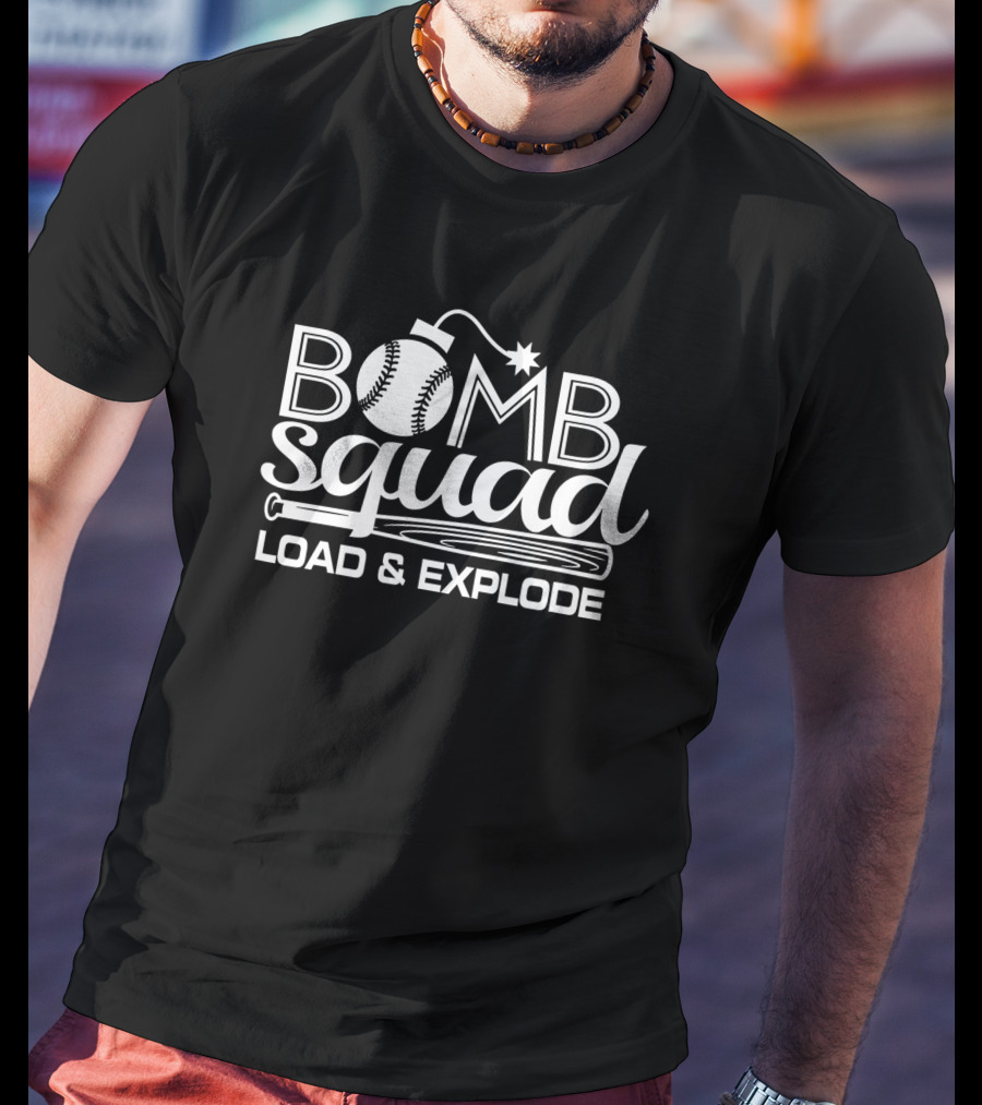 Bomb Squad Load And Explode Vintage Baseball Softball Dinger Home Run T-Shirt