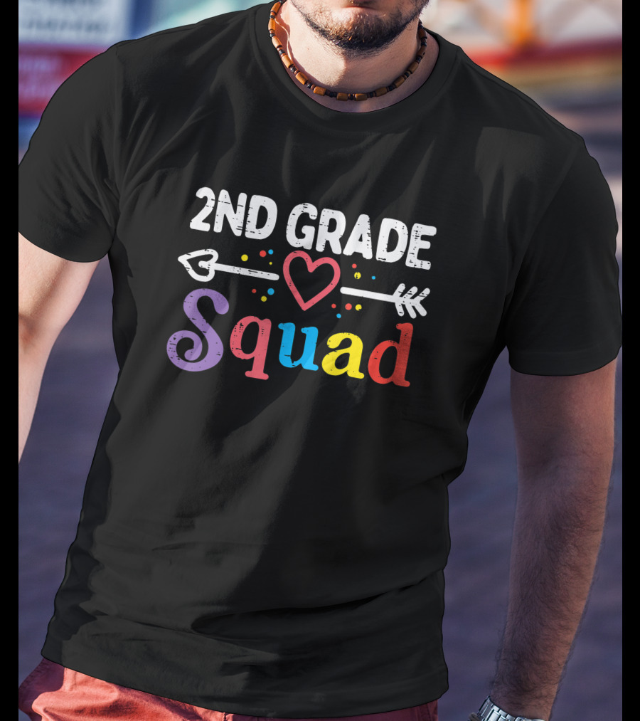 2nd Grade Squad Heart Arrow First Day School Boys Girls Teacher T-Shirt