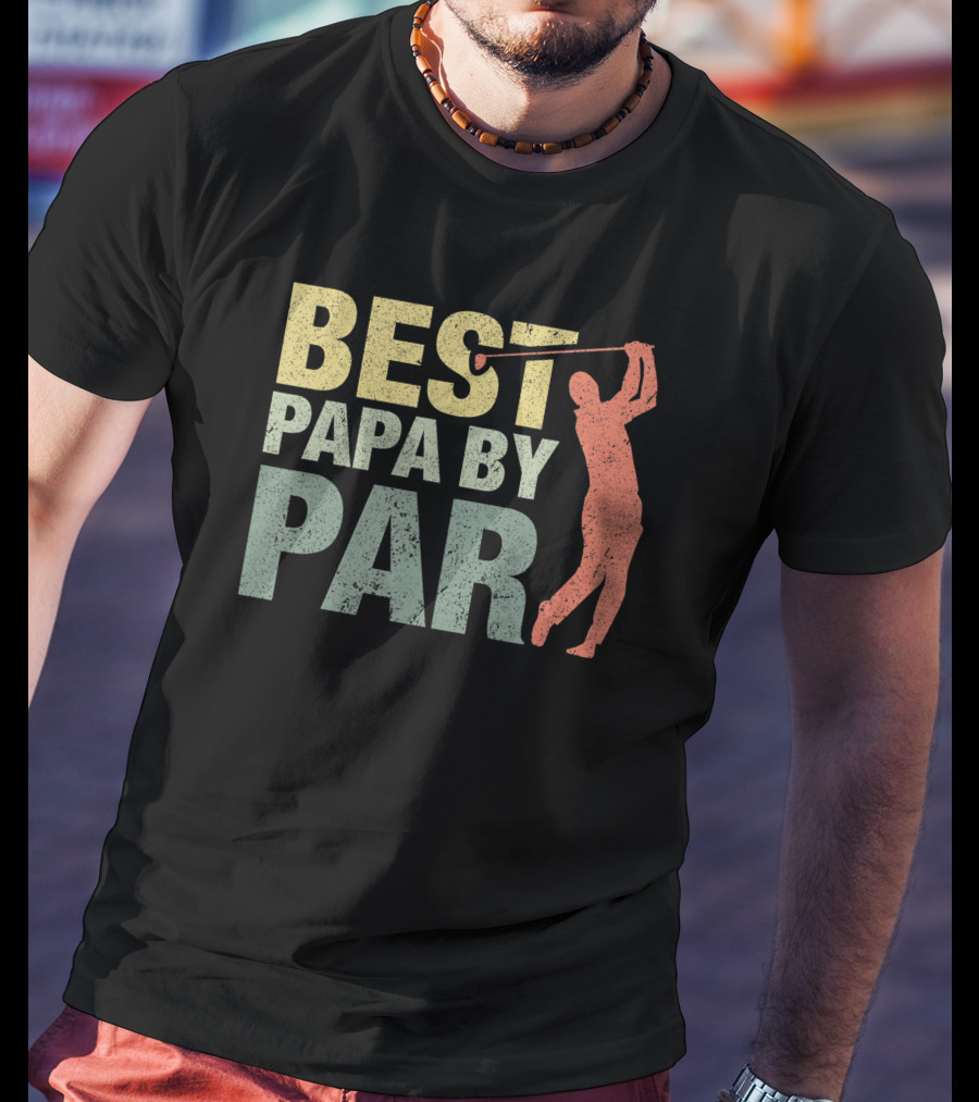Best Papa By Par Golf Grandpa Swinging T-Shirt