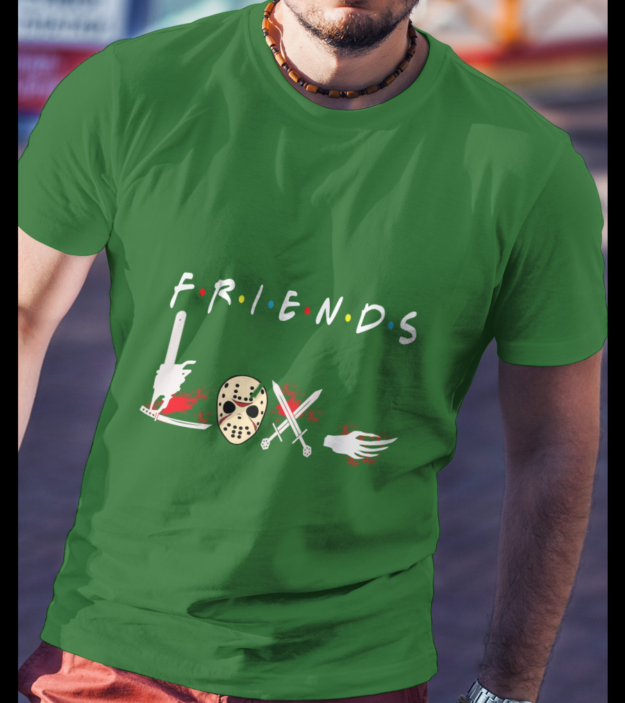 Friends Halloween Horror Icons Freddy Jason Masquerade T-Shirt