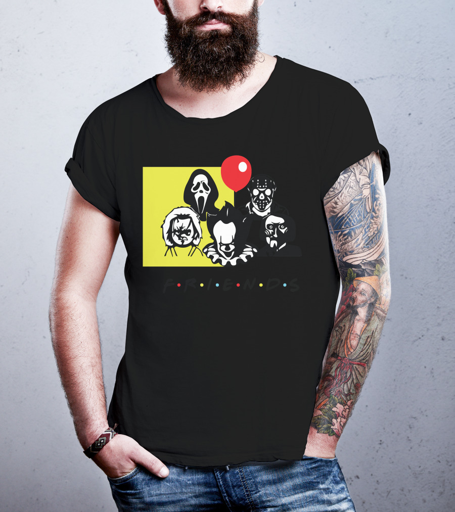 Friends Ghostface Chucky Pennywise Jason Freddy T-Shirt