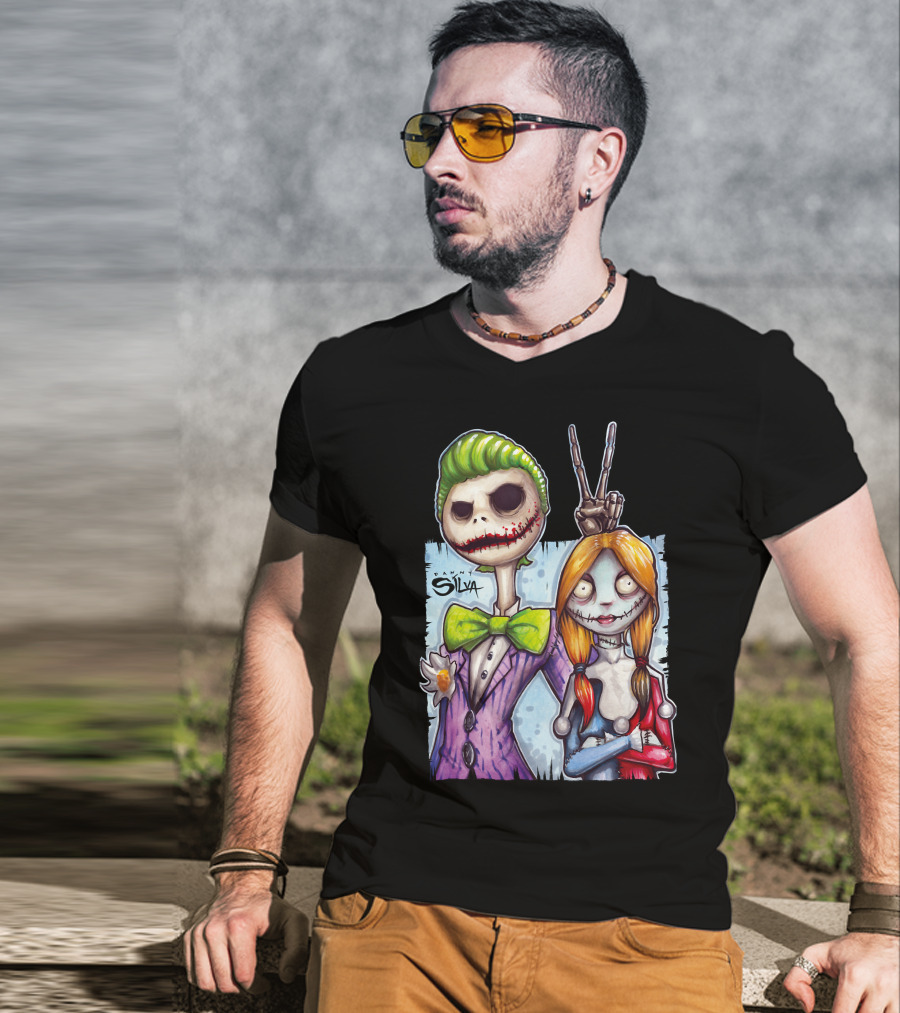 Jack And Sally Danny Silva Art Joker Mashup T-Shirt