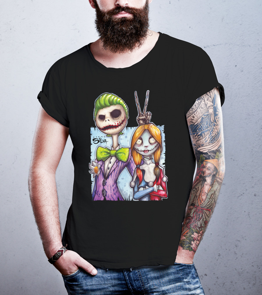 Jack And Sally Danny Silva Art Joker Mashup T-Shirt