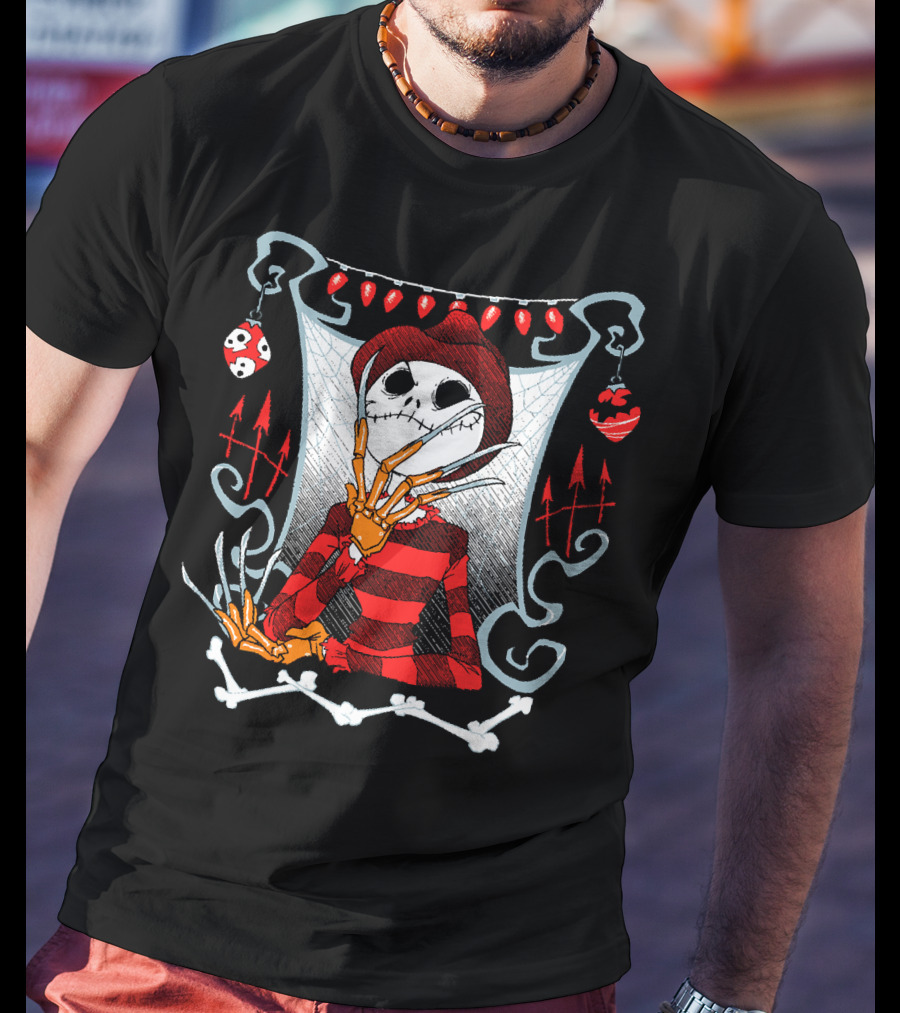 Jack Skellington Freddy Krueger Halloween Mashup T-Shirt