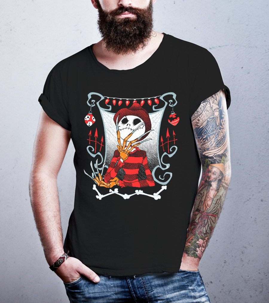 Jack Skellington Freddy Krueger Halloween Mashup T-Shirt