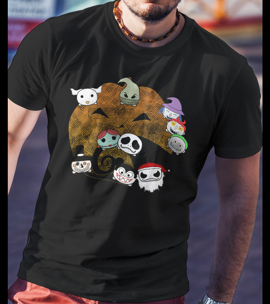 Pumpkin Oogie Boogie Jack Skellington Faces Halloween Characters T-Shirt