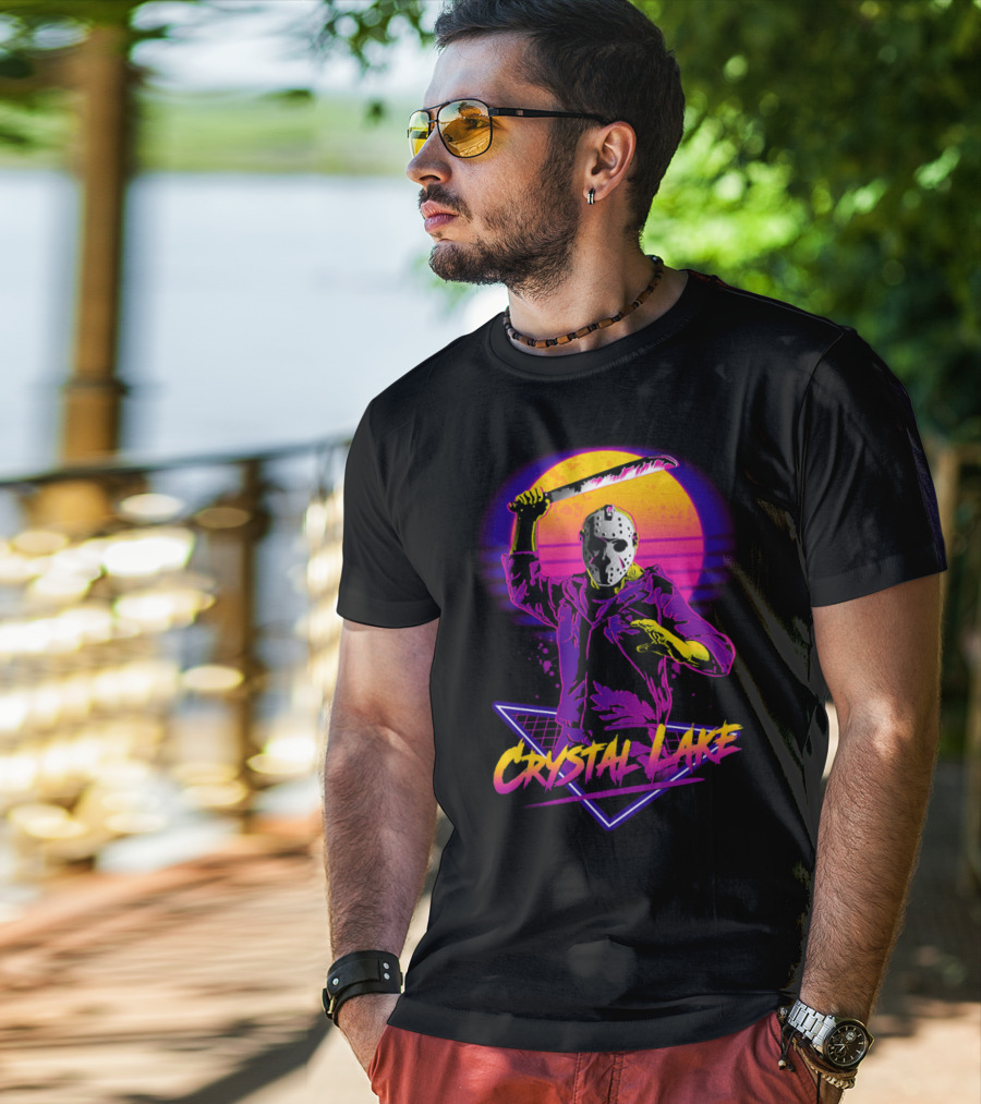 Jason Voorhees Neon Crystal Lake T-Shirt