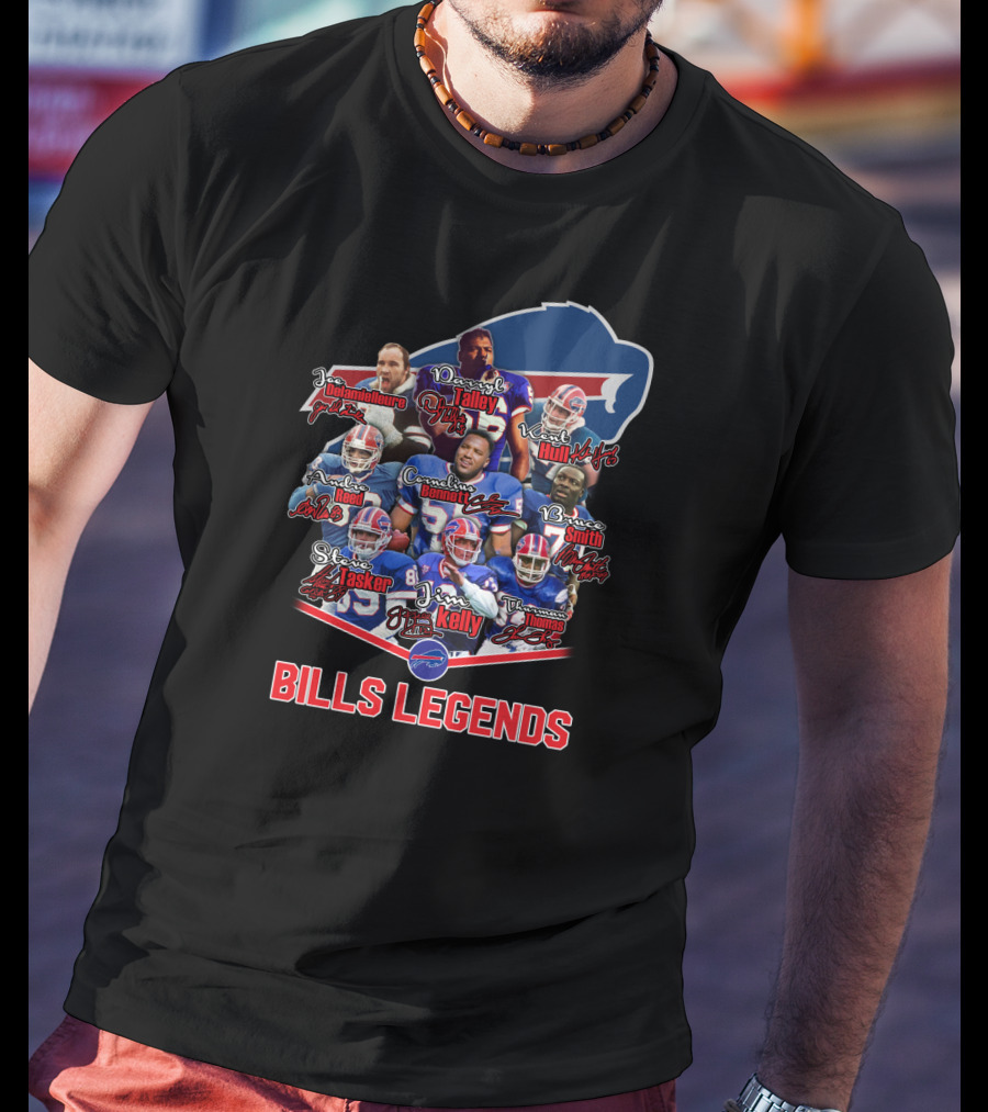 Bills Legends Featuring Talley Kelly Bennett Thomas Tasker Hull Smith Andre Reed T-Shirt