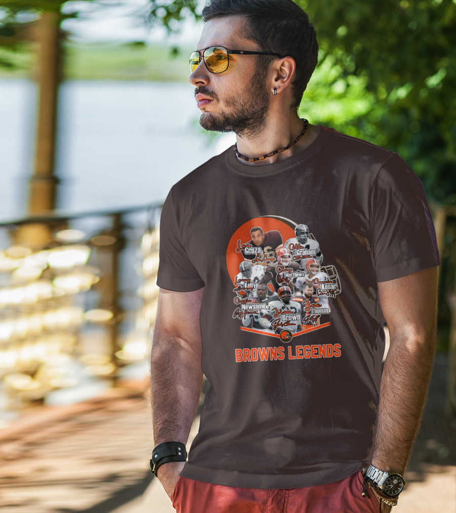 Browns Legends Lou Groza Jim Brown Otto Graham Legendary Players T-Shirt