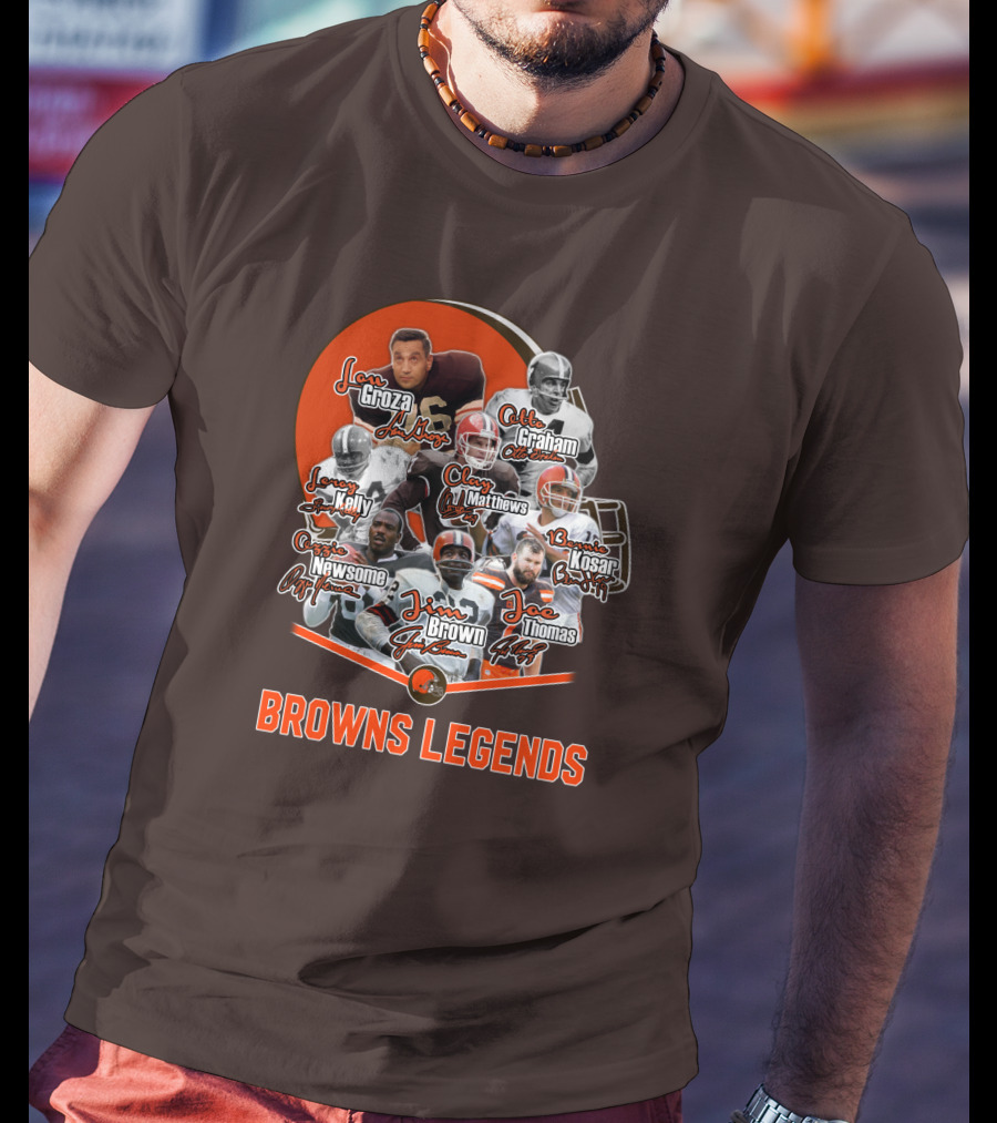 Browns Legends Lou Groza Jim Brown Otto Graham Legendary Players T-Shirt
