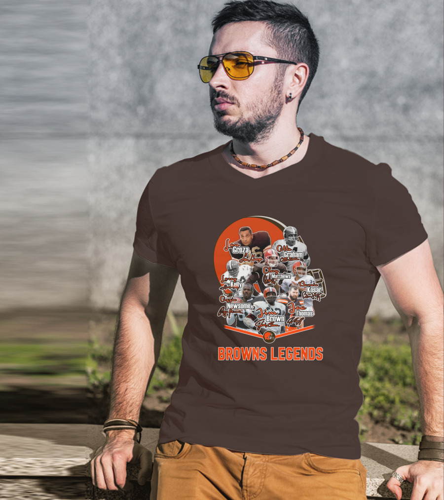 Browns Legends Lou Groza Jim Brown Otto Graham Legendary Players T-Shirt