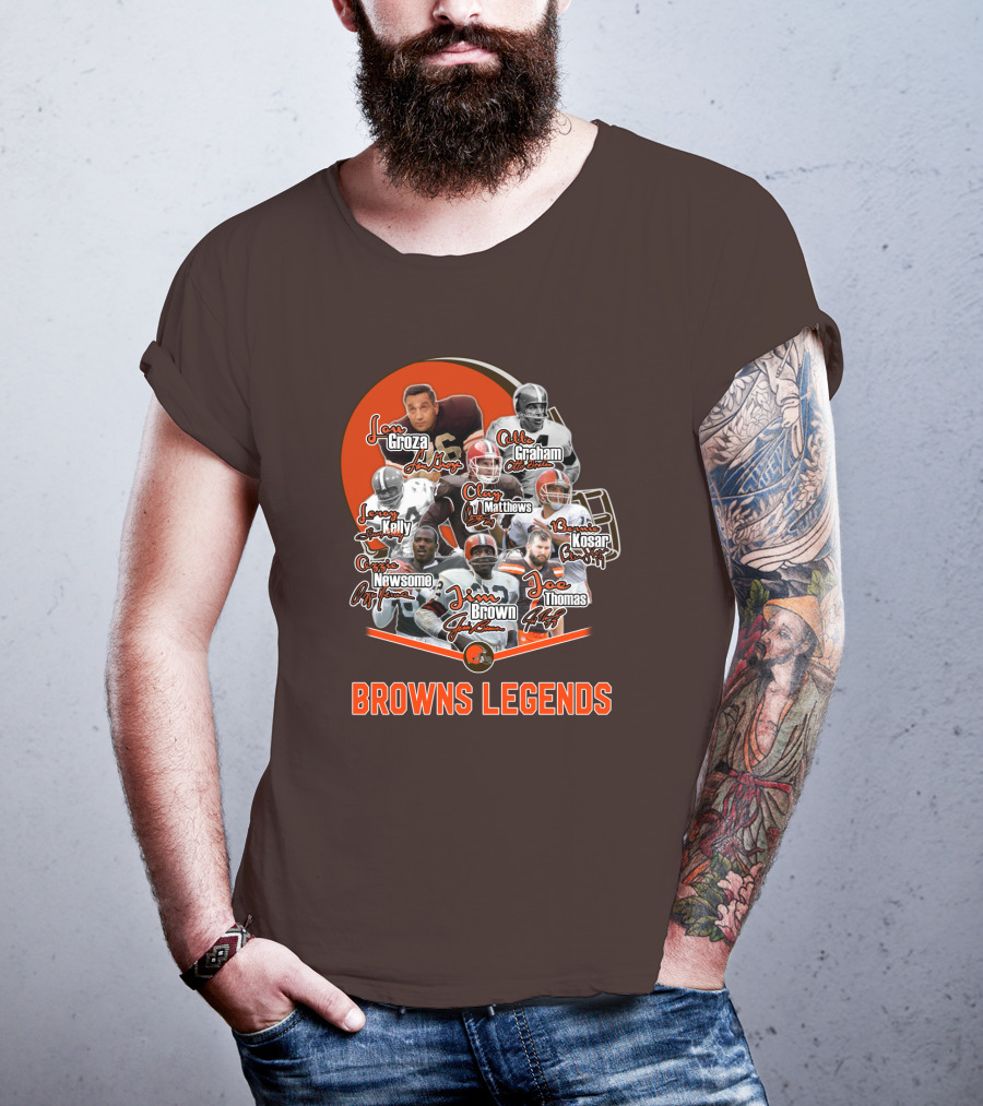 Browns Legends Lou Groza Jim Brown Otto Graham Legendary Players T-Shirt