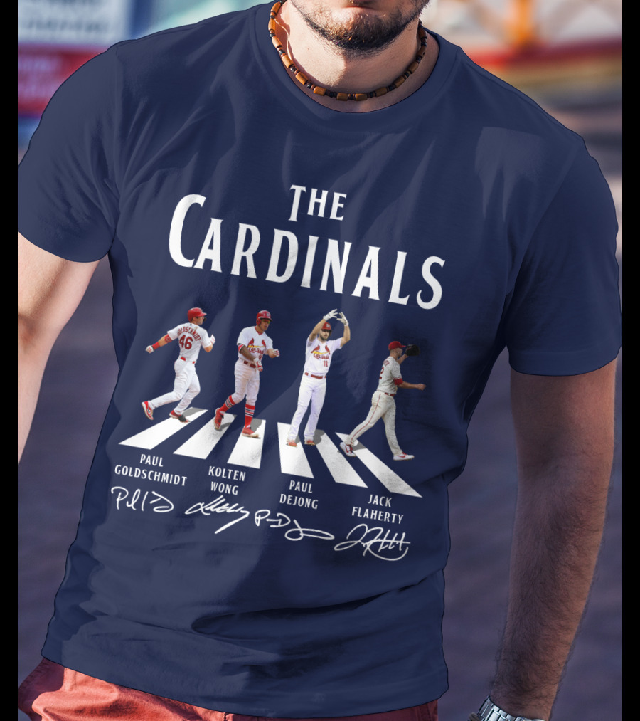 The Cardinals Paul Goldschmidt Kolten Wong Paul DeJong Jack Flaherty Abbey Road Baseball Players T-Shirt