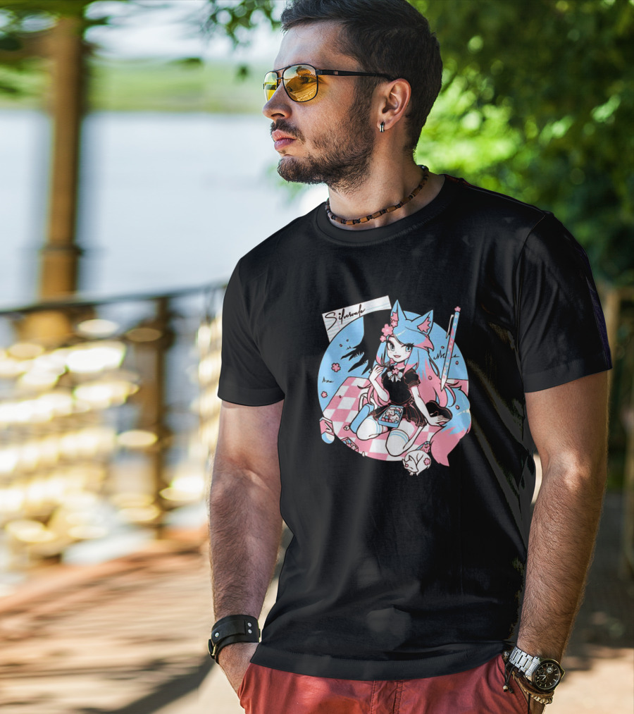 Sinder Merch Vshojo Store Pastel Picnic Scene T-Shirt