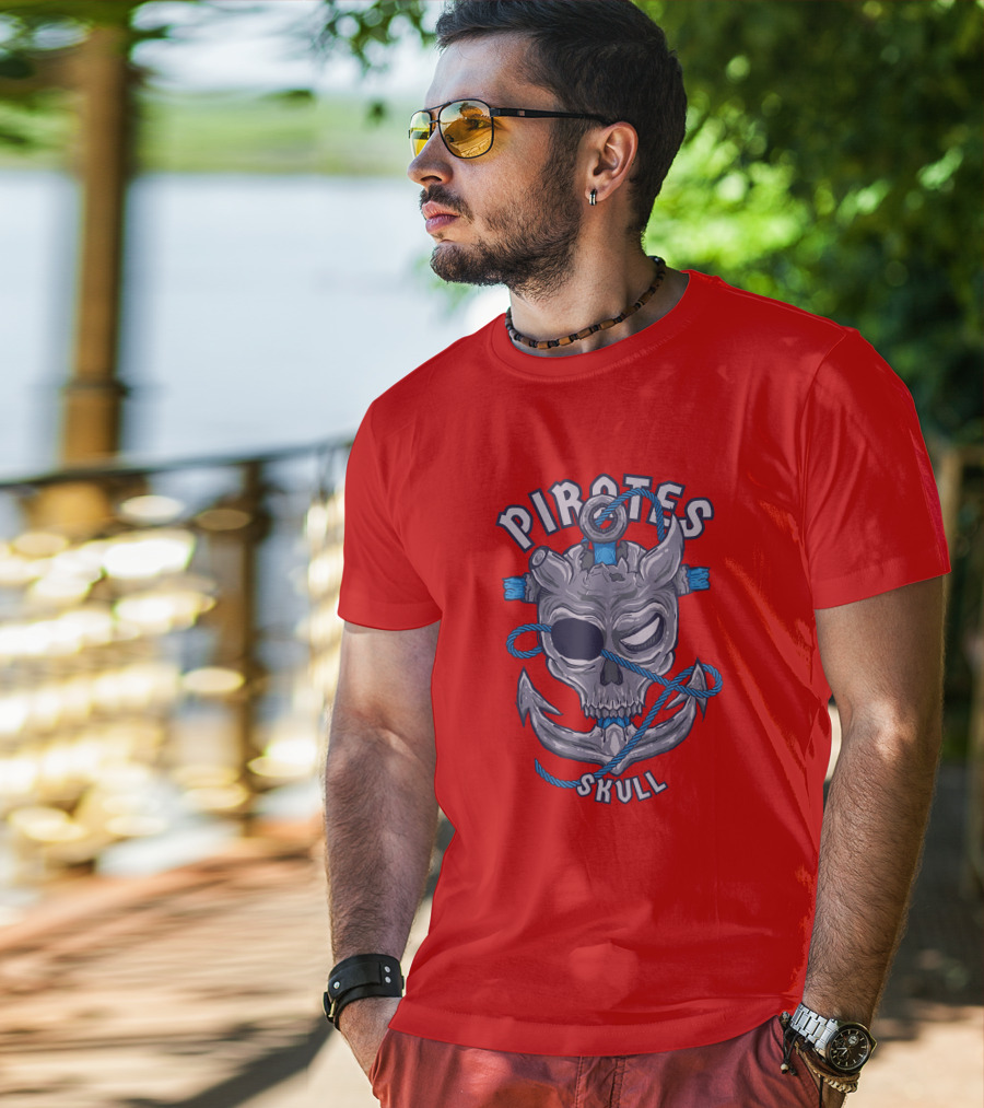 Pirates Skull Pirates Of The Caribbean Anchor Rope T-Shirt
