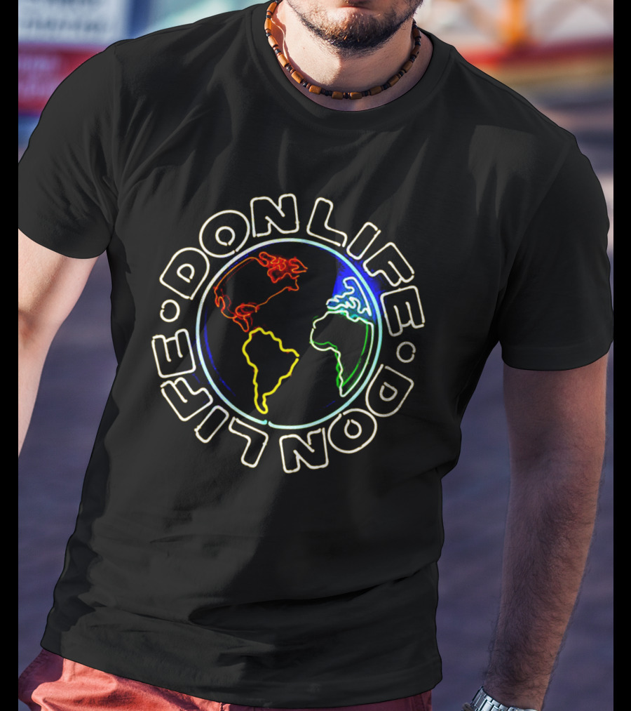 Don Life Neon Globe Earth T-Shirt