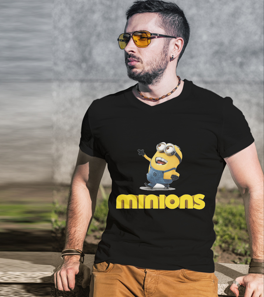 Minions Character With Iconic Yellow Costume And Goggles T-Shirt