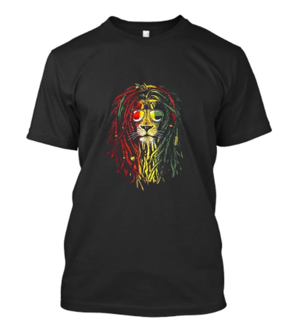 Lion Reggae Rasta Sunglasses T-Shirt