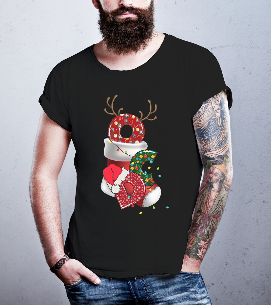 OCD Obsessive Christmas Disorder Reindeer Santa Hat Lights Stocking T-Shirt
