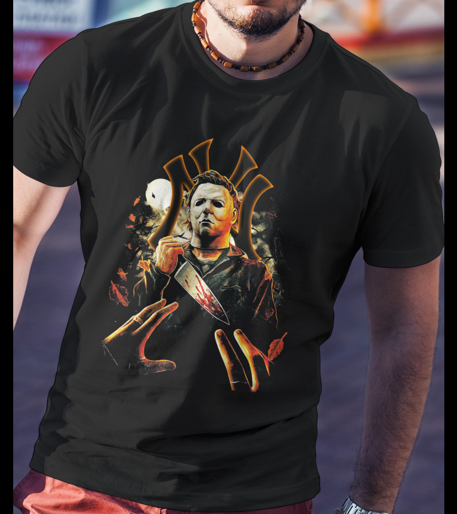 NY Yankee Michael Myers Halloween T-Shirt