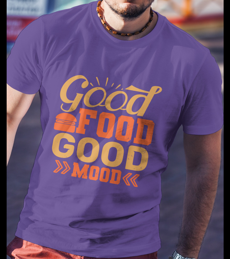 Good Food Good Mood Burger Sunburst Arrows T-Shirt