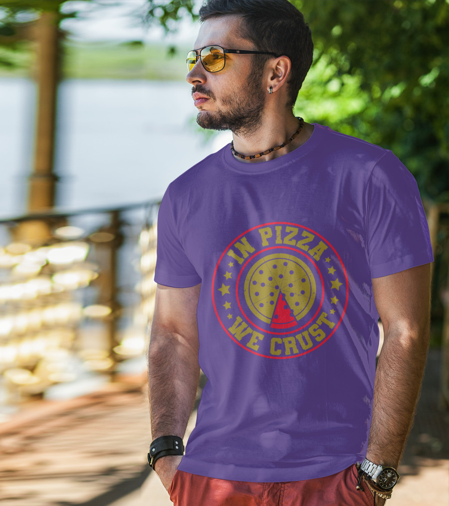 In Pizza We Crust Star-Circle Slice T-Shirt