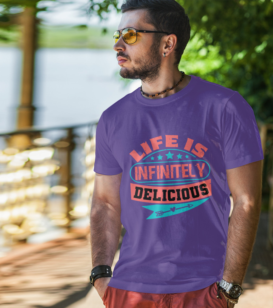 Life Is Infinitely Delicious Stars Arrow Heart T-Shirt