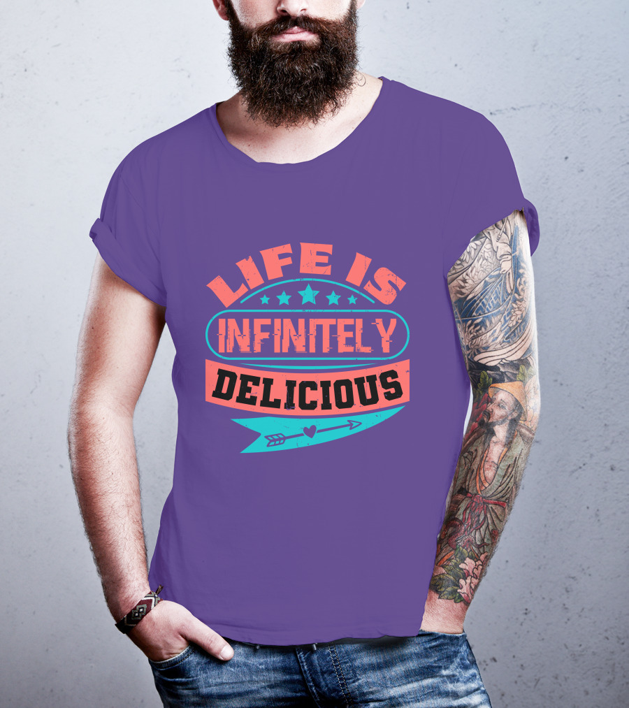 Life Is Infinitely Delicious Stars Arrow Heart T-Shirt
