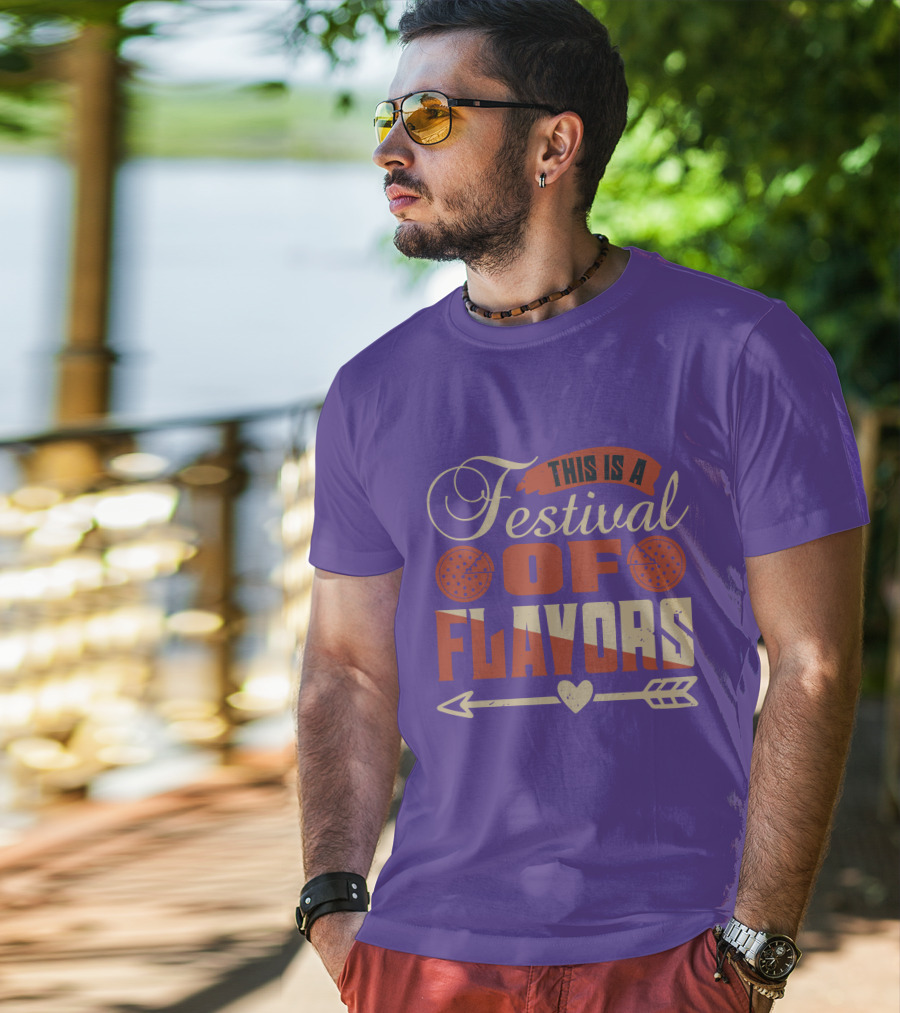 This Is A Festival Of Flavors Arrow Heart And Pepperoni Icons T-Shirt