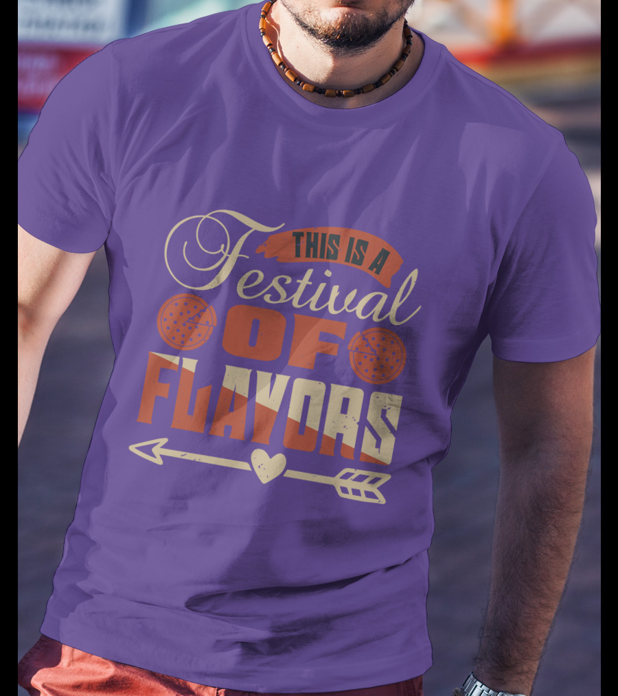 This Is A Festival Of Flavors Arrow Heart And Pepperoni Icons T-Shirt
