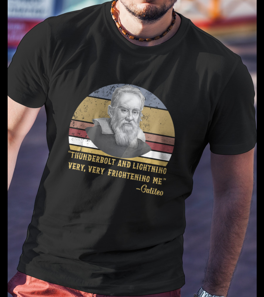 Thunderbolt And Lightning Very Very Frightening Me Galileo Retro Vintage Stripes T-Shirt
