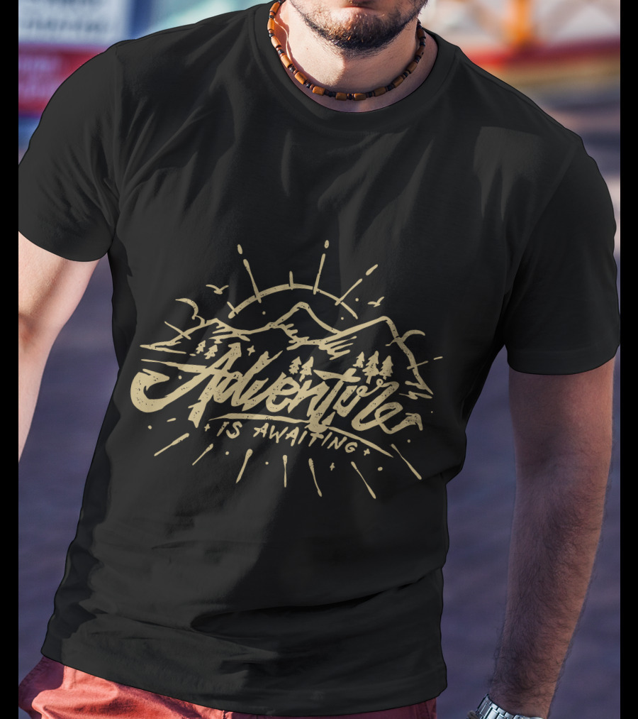 Adventure Is Awaiting Nature Travel Adventure Time Cool Animal T-Shirt