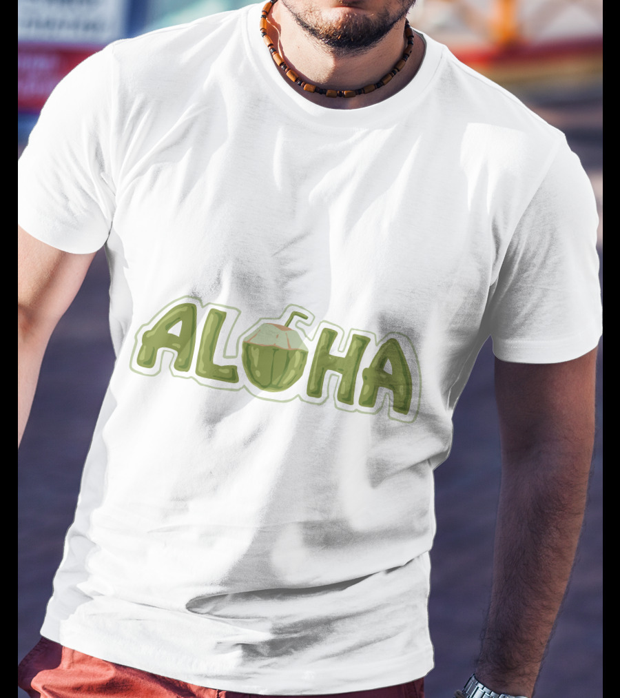 Aloha Coconut Hawaii Beach Surf Summer Wave T-Shirt