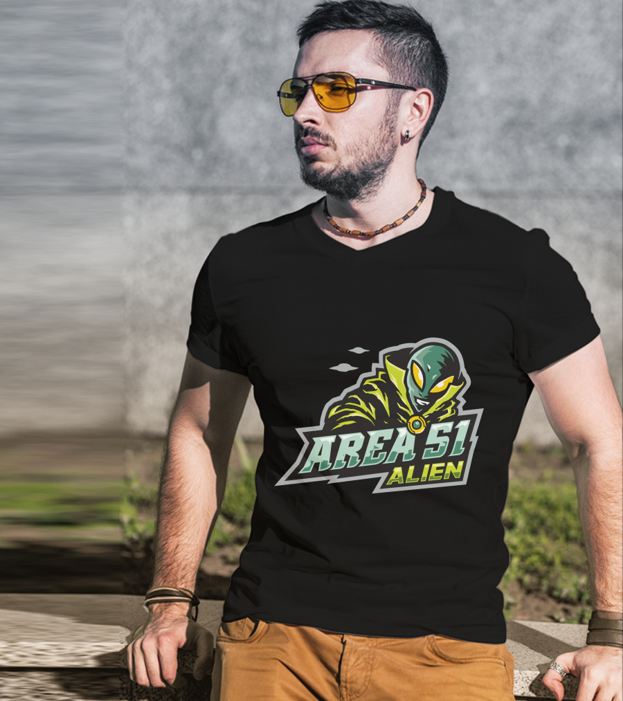 Area 51 Alien E Sport Halloween Witch Alien T-Shirt