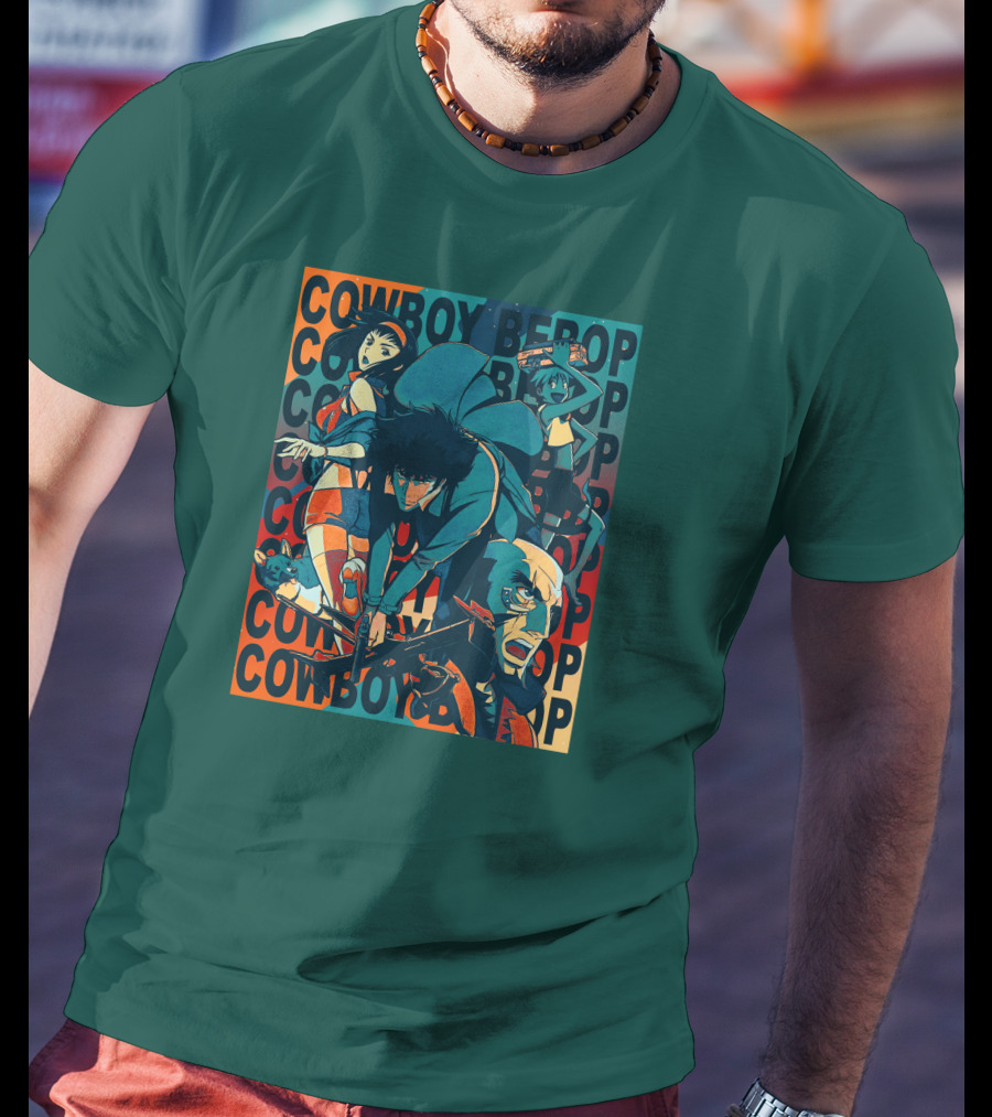 Cowboy Bebop Spike Spiegel Faye Valentine Jet Black Anime Characters T-Shirt