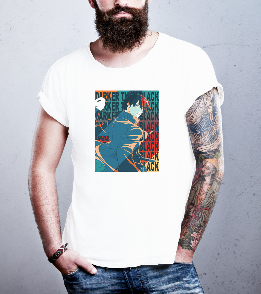 Darker Than Black Anime Character Mask T-Shirt
