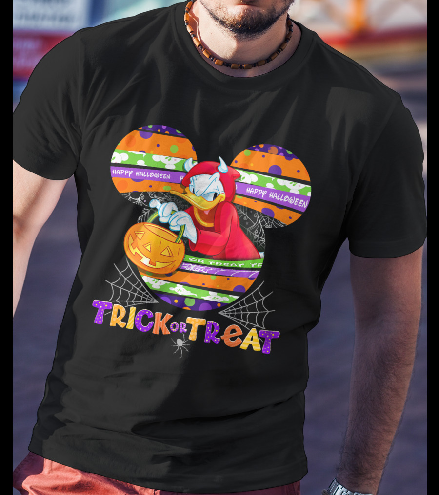 Happy Halloween Trick Or Treat Donald Duck T-Shirt