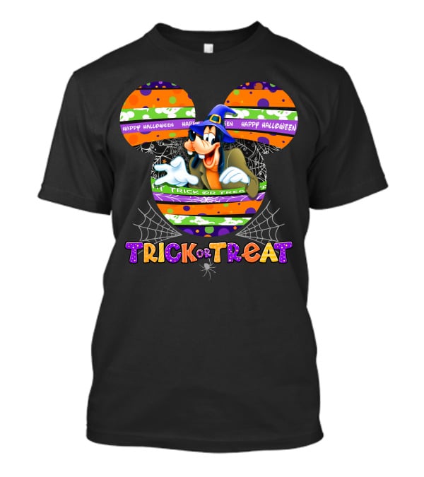 Trick Or Treat Goofy Happy Halloween Mickey Ears T-Shirt