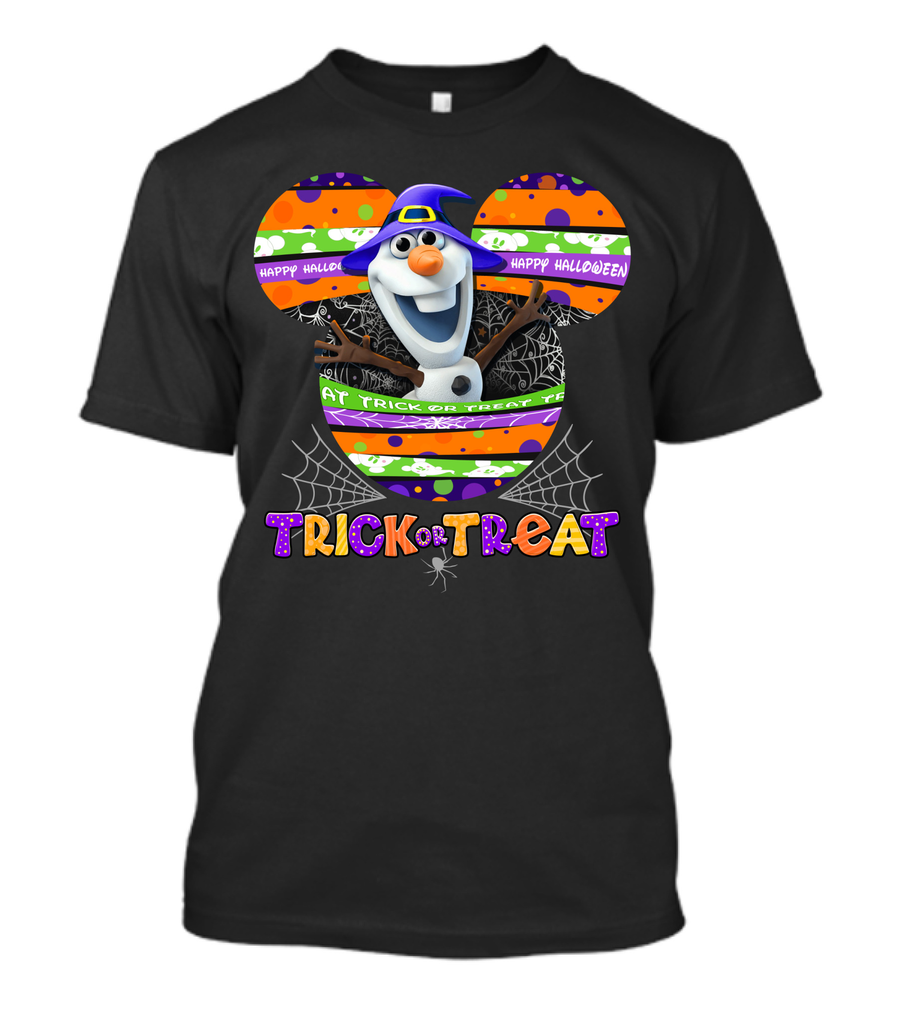 Happy Halloween Trick Or Treat Olaf Mickey Ears T-Shirt