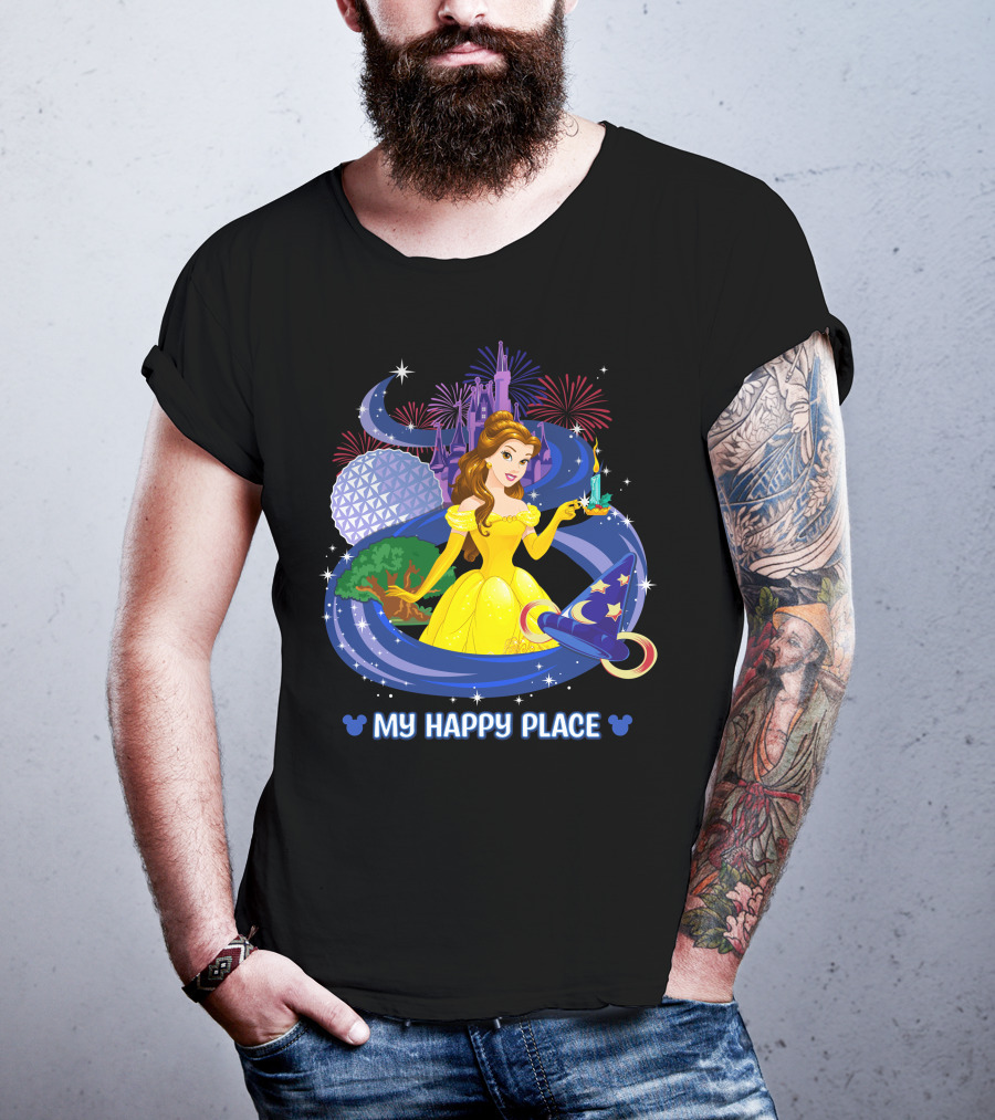 My Happy Place Belle Castle Magic Spell Tower Celebration T-Shirt