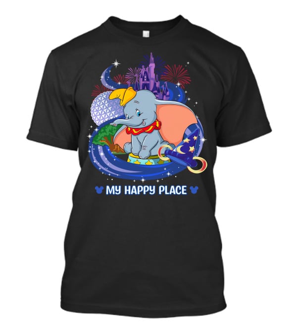 My Happy Place Dumbo Castle Magic Hat Icons T-Shirt