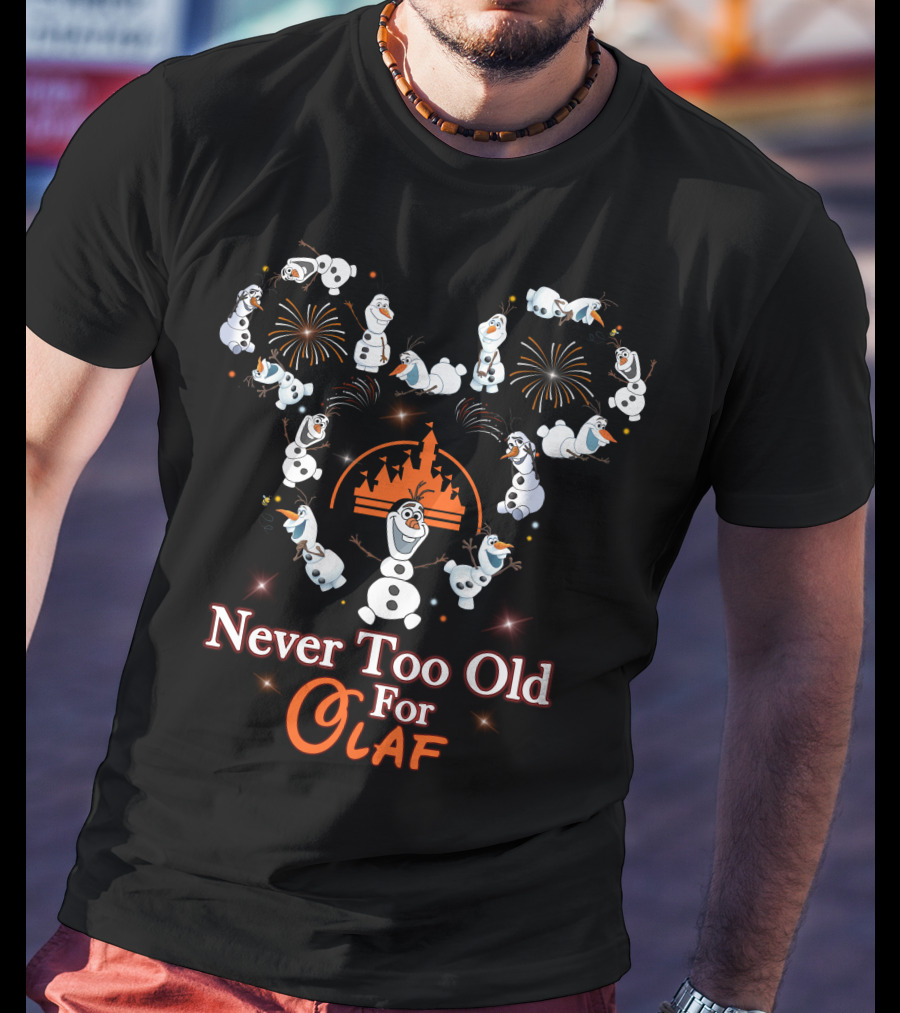 Never Too Old For Olaf Disney Frozen Castle Fireworks T-Shirt